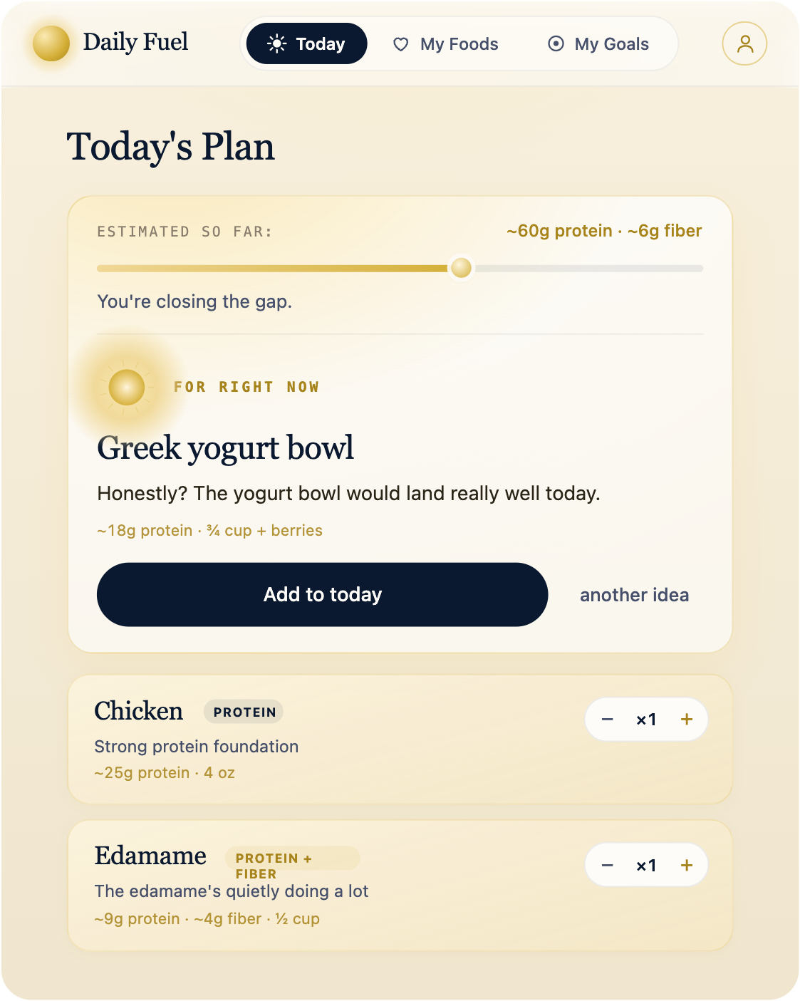 Daily Fuel — Today's Plan on a good day