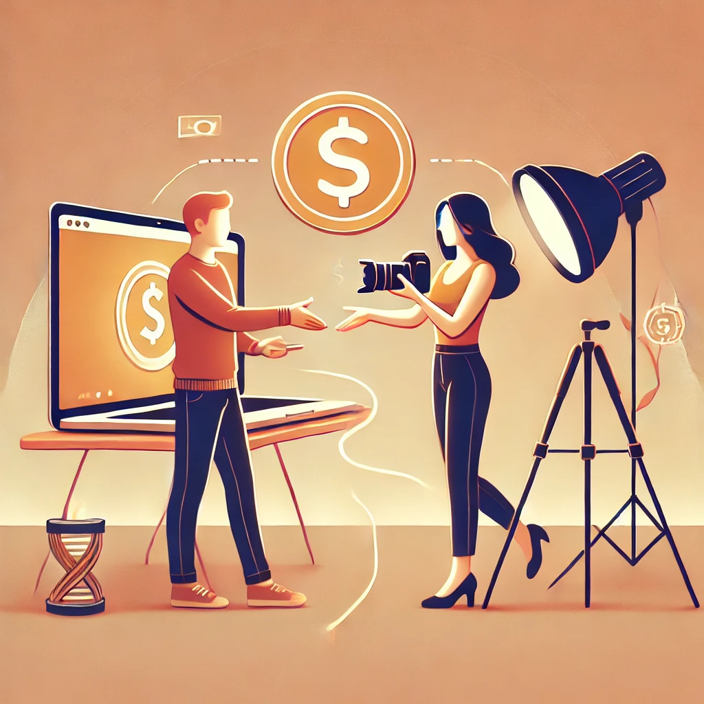 A digital worker and a photographer exchange skills